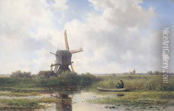 Gein River near Abcoude Oil Painting - Willem Roelofs