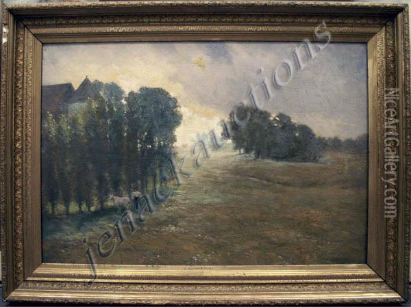 Meadow With Figures Oil Painting - H. Winthrop Peirce