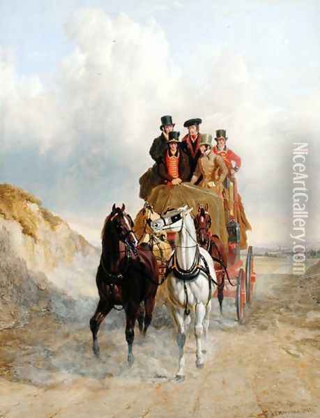 The Royal Mail Coach on the Road, 1841 Oil Painting - John Frederick Herring Snr