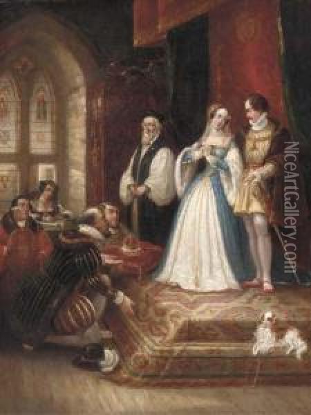 The Marriage Of Queen Mary Oil Painting - Thomas Jones Barker