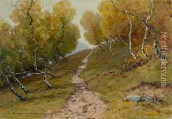 Birkenwaldchen Im Kaunserthal Oil Painting - Otto Gampert
