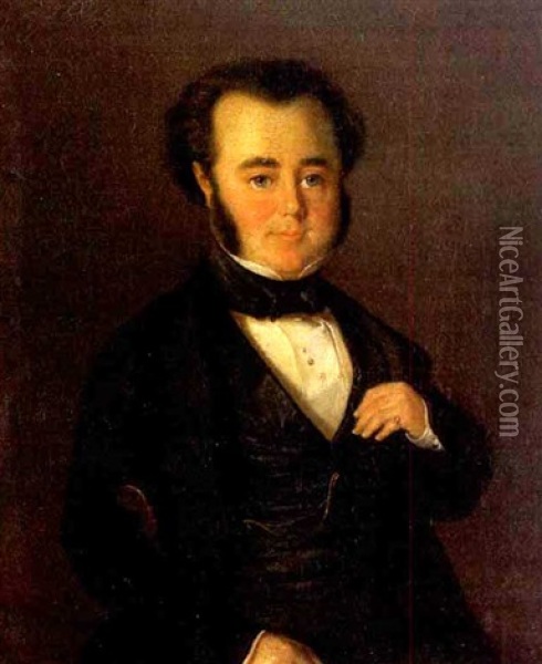 Portrait Of Dr. James Rogers Oil Painting - Knud Geelmuyden Bull