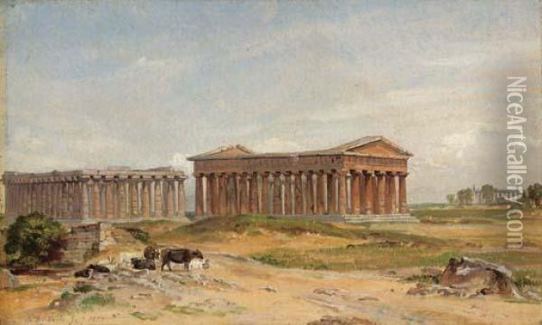 Paestum, Near Naples Oil Painting - Samuel James Ainsley