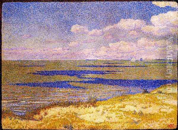 View of the River Scheldt, 1893 Oil Painting - Theo van Rysselberghe