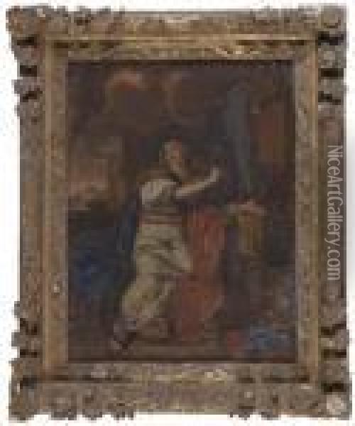Sainte Marie Madeleine Oil Painting - Charles Lebrun
