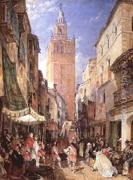 Religious Procession Seville Oil Painting - John Frederick Lewis