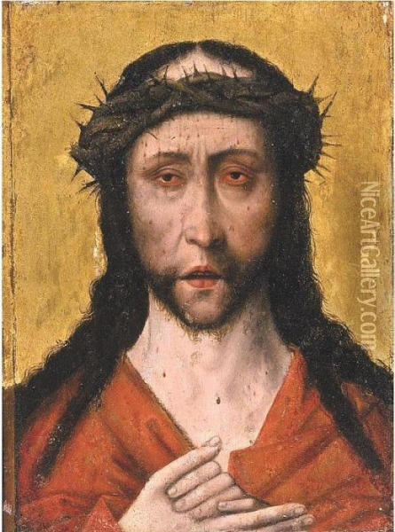 Christ As Man Of Sorrows Oil Painting - Dieric the Elder Bouts