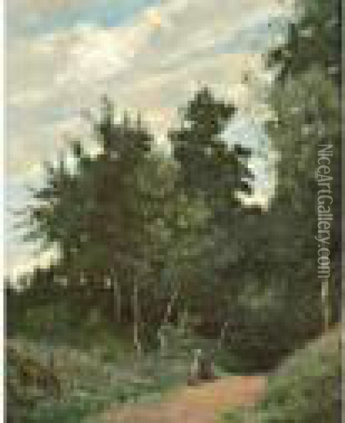 Chemin A L'oreede La Foret Oil Painting - Antoine Chintreuil