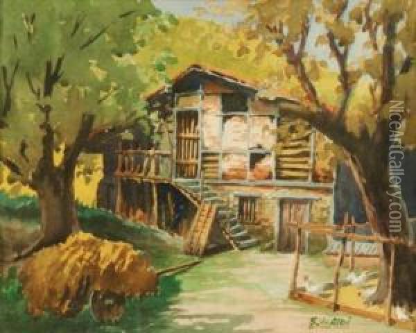 Paisaje Rural Con Granja Oil Painting - Jose Ribera