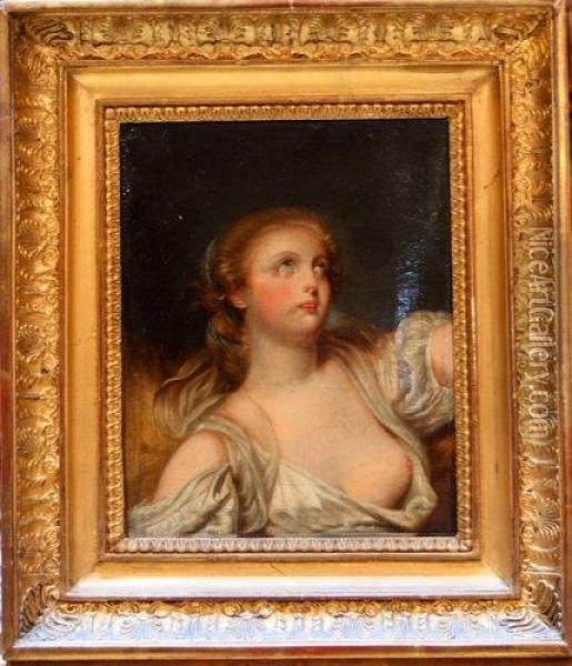 Etude De Jeune Fille Oil Painting - Jean Baptiste Greuze