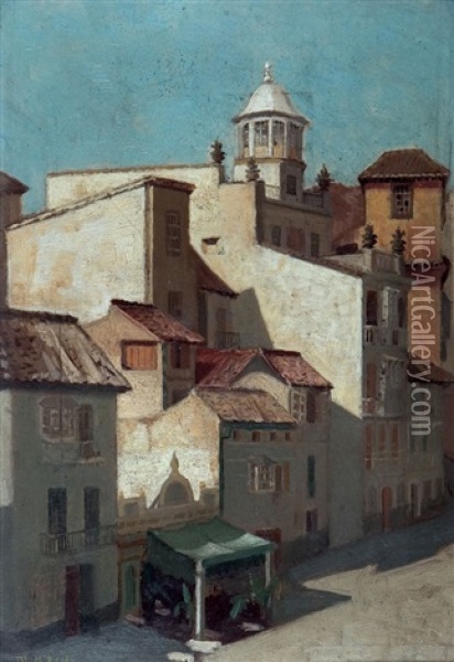 Street Scene, Malaga, Spain Oil Painting - Mary Augusta Hiester Reid