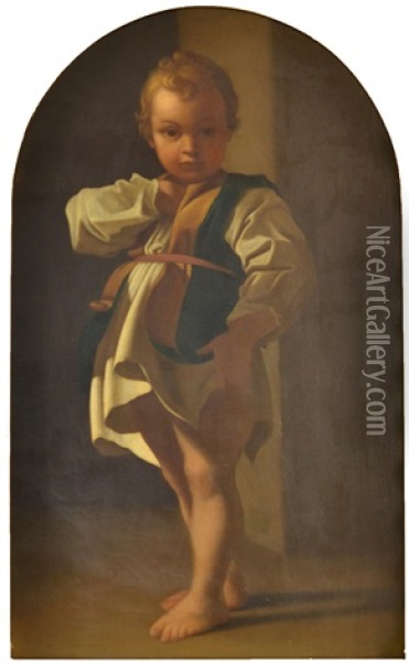 Little Boy From The Charity Painting Oil Painting - Bartolomeo Schedoni