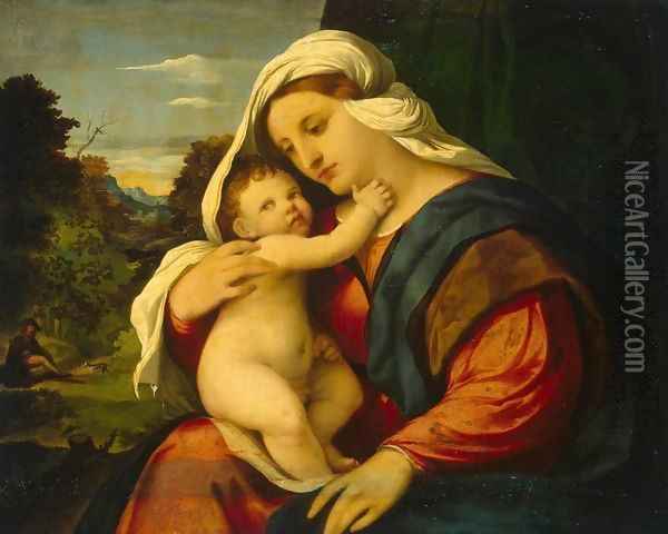Madonna and Child 2 Oil Painting - Palma Vecchio (Jacopo Negretti)