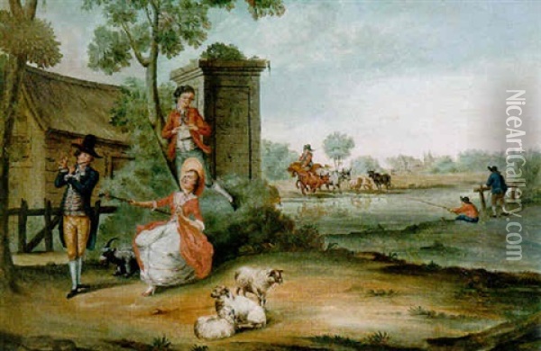 A Fete Champetre Oil Painting - Johannes Pieter Visser-Bender