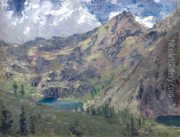 Champ De Praz, Laghi Alpini Oil Painting - Marco Calderini