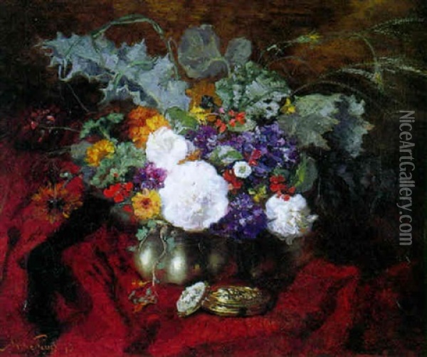 Fleurs Oil Painting - Aime Perret