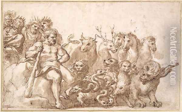 Allegory of the Labours of Hercules Oil Painting - Pietro Da Cortona (Barrettini)