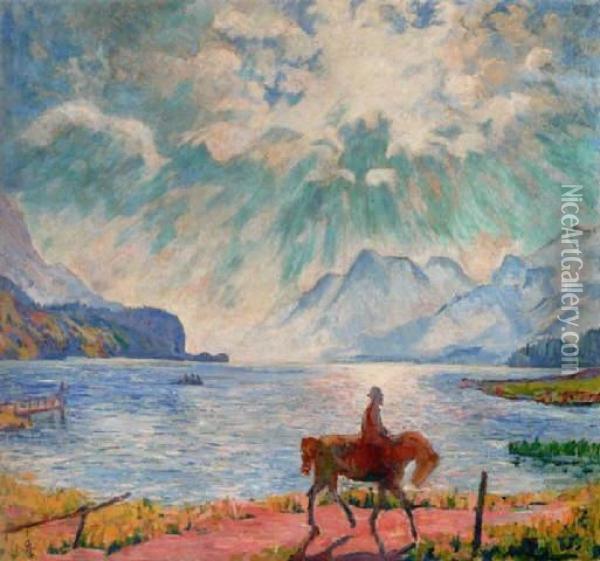 Mattino-morgenritt Oil Painting - Giovanni Giacometti