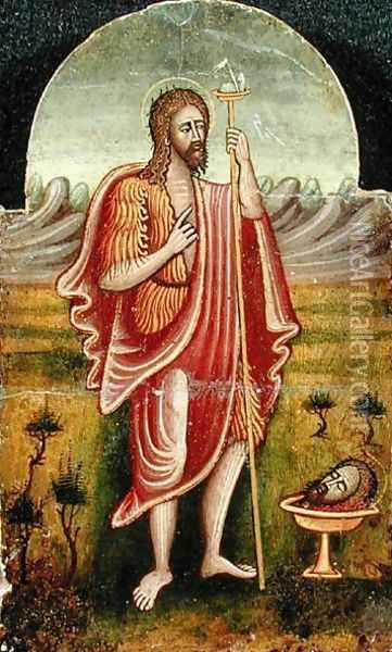 St. John the Baptist Contemplating Martyrdom Oil Painting - Anonymous Artist