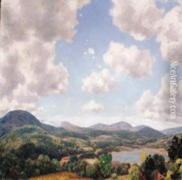 Billowing Clouds Oil Painting - Lawrence Mazzanovich