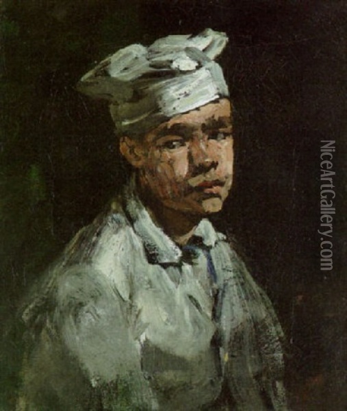 The Young Chef Oil Painting - Theodule Ribot