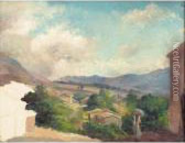 Paysage De Montagne A Saint-thomas, Antilles Oil Painting - Camille Pissarro