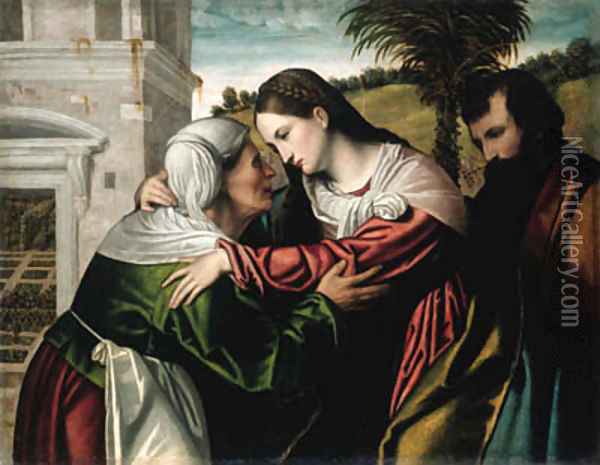 The Visitation Oil Painting - Moretto Da Brescia