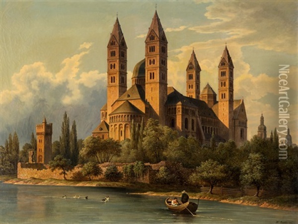 Kosmorama - Speyer Cathedral Oil Painting - Hubert Sattler