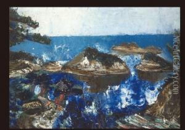 Sea View Oil Painting - Shimizu Tosho