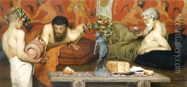 Greek Wine Oil Painting - Sir Lawrence Alma-Tadema
