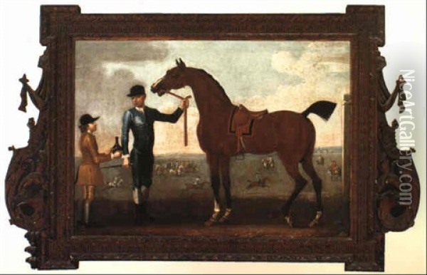 'flying Childers' With A Jockey And Groom Oil Painting - James Seymour
