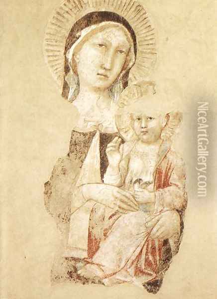 Madonna with Child (fragment) Oil Painting - Agnolo Gaddi