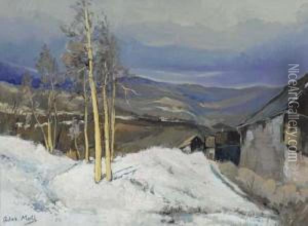 Winter Landscape. Oil Painting - Oskar Moll