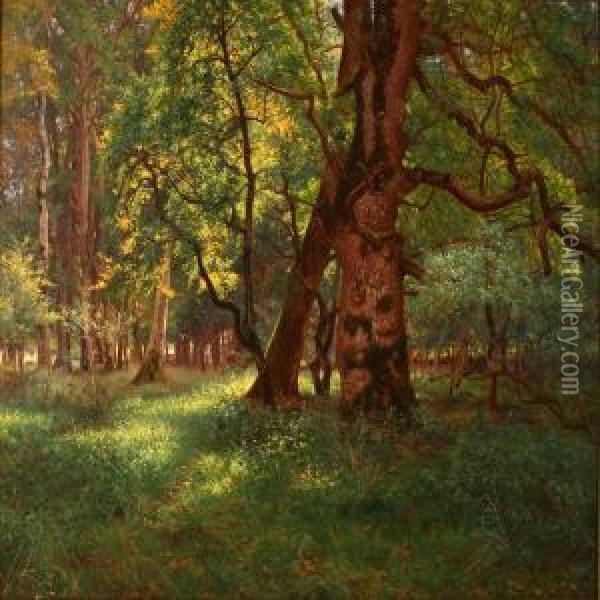 Sommerdag Oil Painting - Adolf Larsen