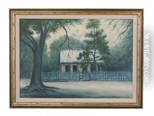Louisiana Cottage, Probably Shreveport Oil Painting - Alexander John Drysdale
