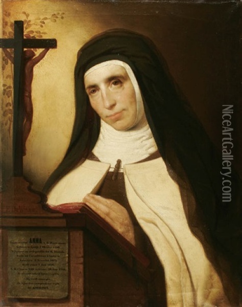 Blessed Anne Of Bartholomew Oil Painting - Frans De Wilde