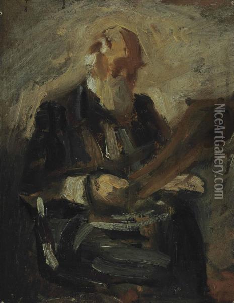 Study For A Portrait Of Charles Fussell Oil Painting - Thomas Cowperthwait Eakins