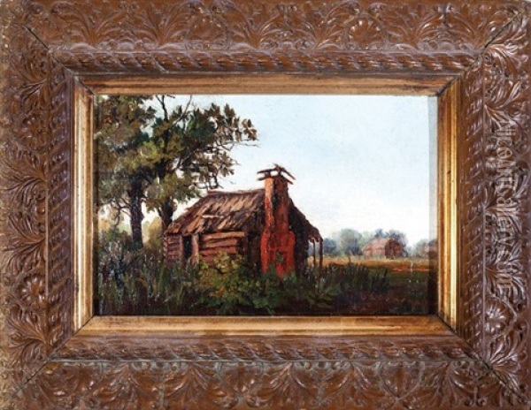 Louisiana Cabin Scene Oil Painting - Lulu Saxon