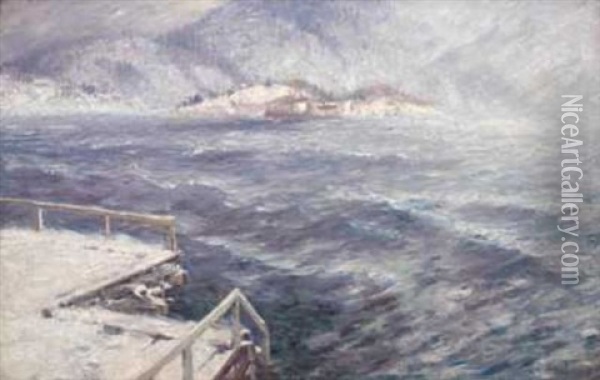 Vinterdag Pa Fjorden Oil Painting - Karl Edvard Diriks