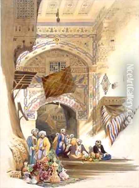 Gateway of a Bazaar, Grand Cairo Oil Painting - A. Margaretta Burr