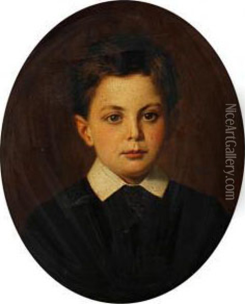 Portrait Of A Boy Oil Painting - Ludwig Thiersch