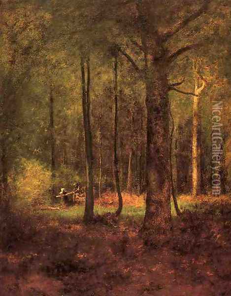 Woods at Montclaiir Oil Painting - George Inness