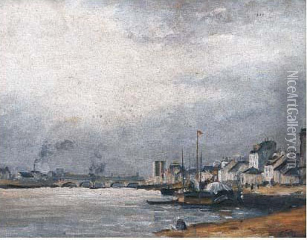 Le Havre Oil Painting - Lodewijk/ Louis F.J. Dupuis