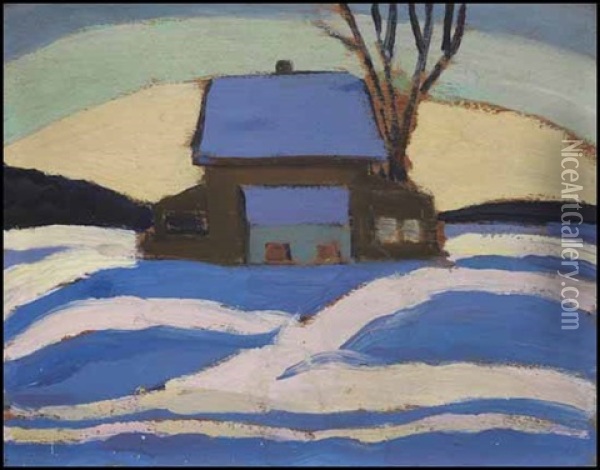 The Barn In Winter Oil Painting - Sarah Margaret Armour Robertson