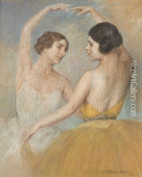 Deux Ballerines Oil Painting - Pierre Carrier-Belleuse