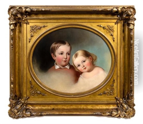 Two Children Of Louis Godev Oil Painting - Jane Cooper Sully