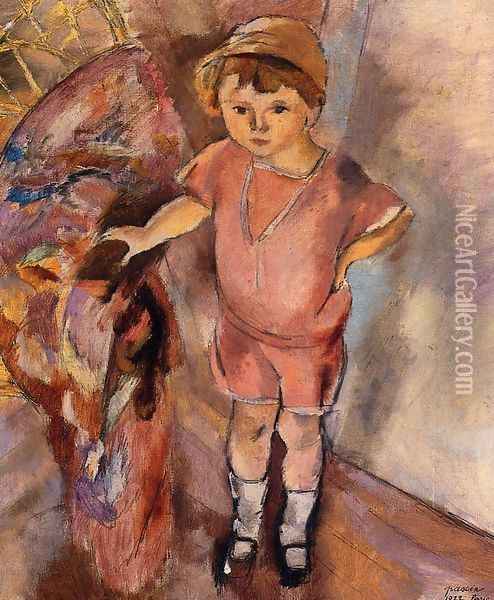 Young Boy Oil Painting - Jules Pascin