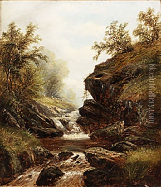 Skogsback Oil Painting - William Mellor