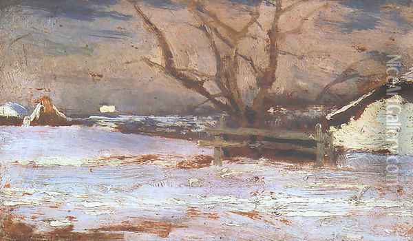 Winter Landscape Oil Painting - Jan Stanislawski