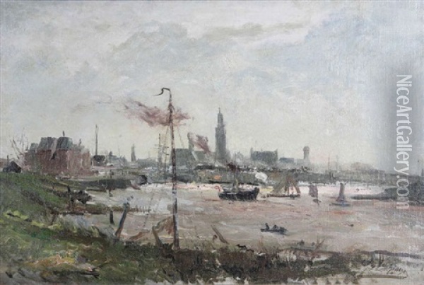 La Rade D'anvers Oil Painting - Jos van Genegen